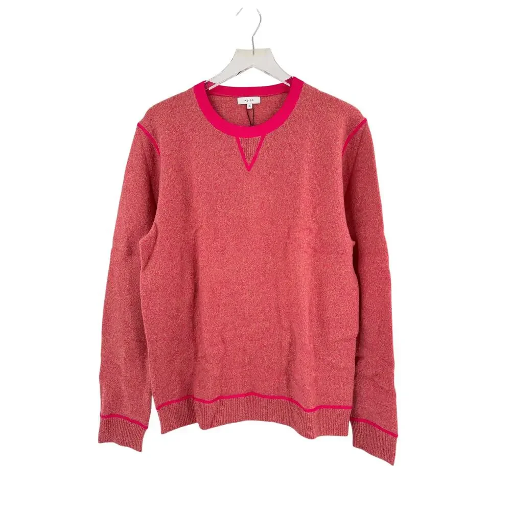 REISS Allandale Wool Blend Fluoro Jumper Sweater Size XL NEW $220 Pink Crew